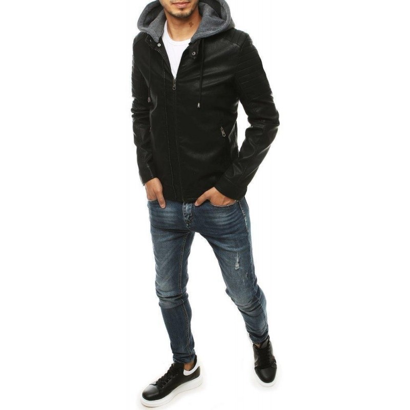 Pánska kožená bunda TX3457 - čierna