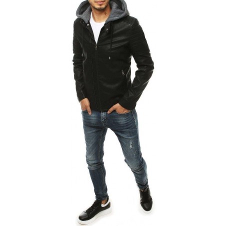 Pánska kožená bunda TX3457 - čierna