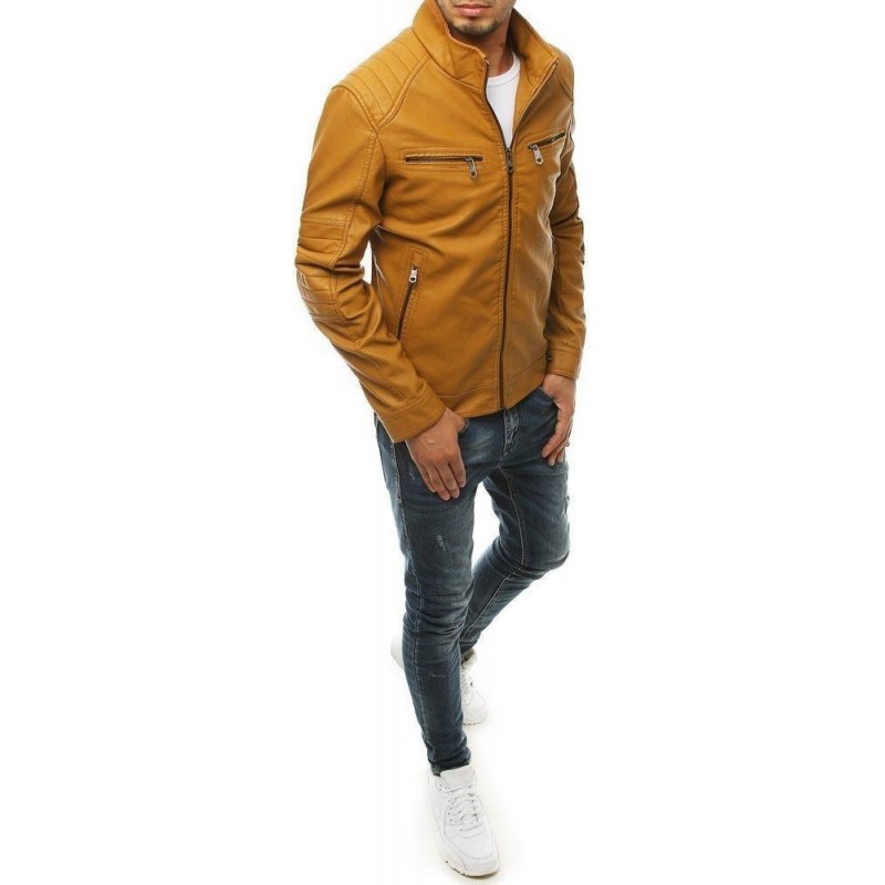 Kožená bunda pre mužov TX3461 - kamelová