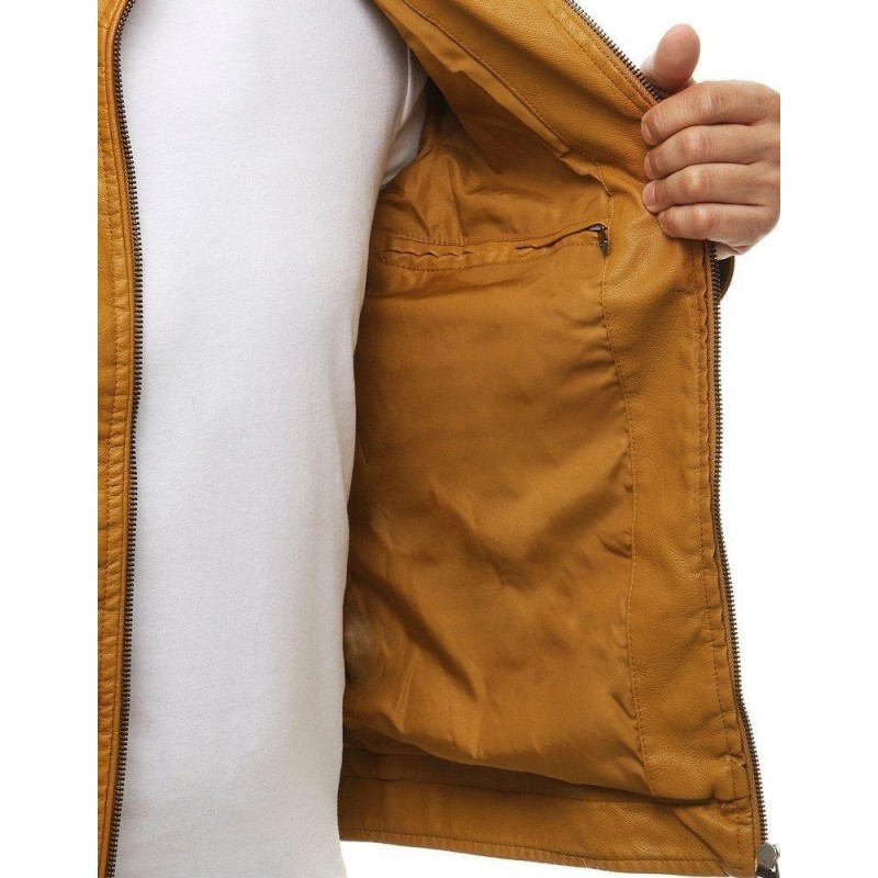 Kožená bunda pre mužov TX3461 - kamelová