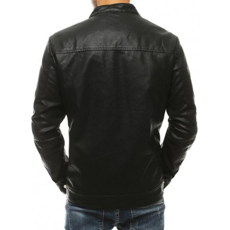 Čierna pánska kožená bunda TX3465