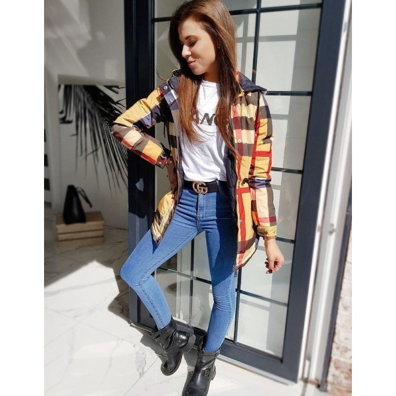 Dvojstranná prechodná dámska parka NELLA TY1480 - žltá