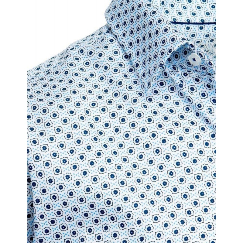 Bavlnená pánska vzorovaná košeľa DX1937 - biela