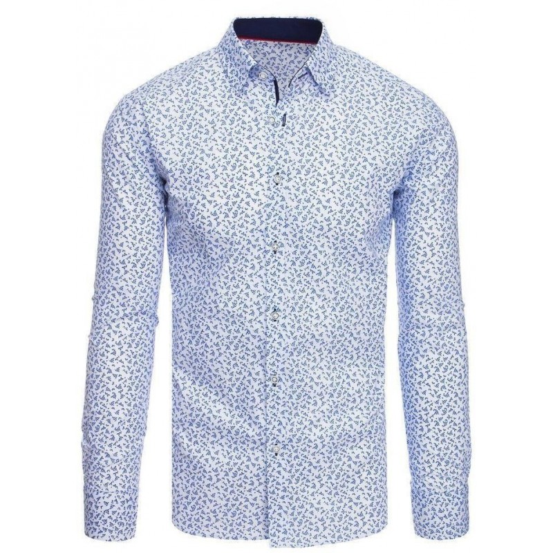 Biela vzorovaná pánska košeľa DX1938