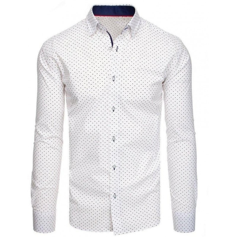 Pánska casual košeľa so vzorom DX1941 - biela