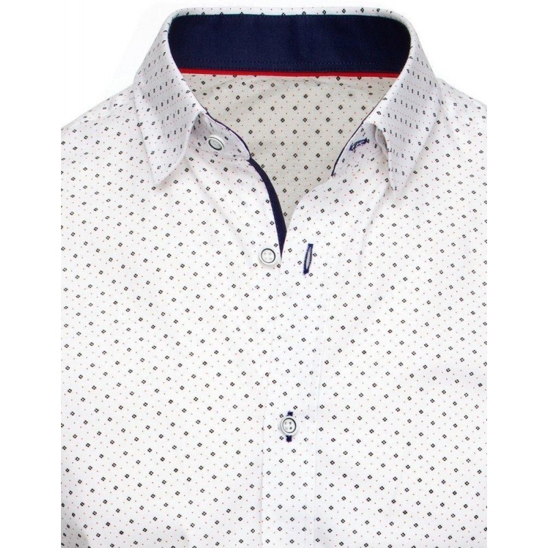 Pánska casual košeľa so vzorom DX1941 - biela