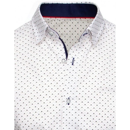 Pánska casual košeľa so vzorom DX1941 - biela