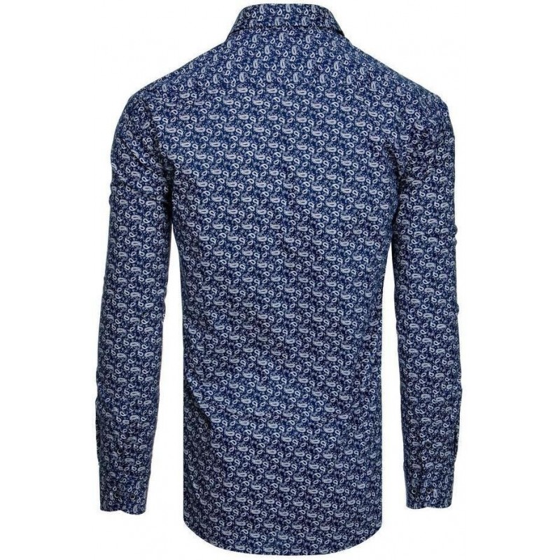 Pánska tmavomodrá košeľa so vzorom DX1942