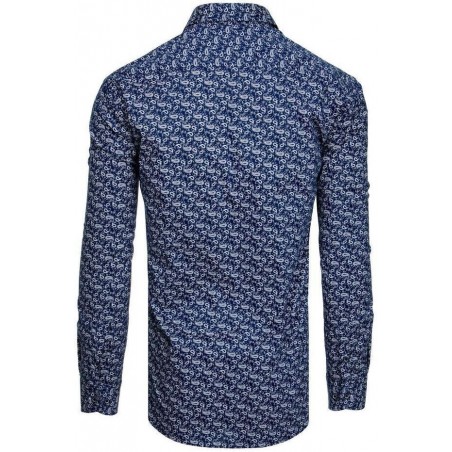 Pánska tmavomodrá košeľa so vzorom DX1942