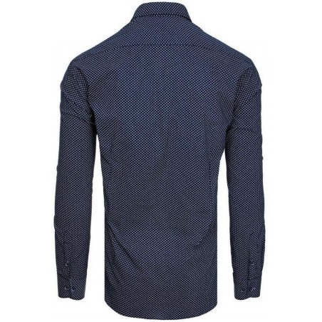 Tmavomodrá pánska casual košeľa so vzorom DX1943