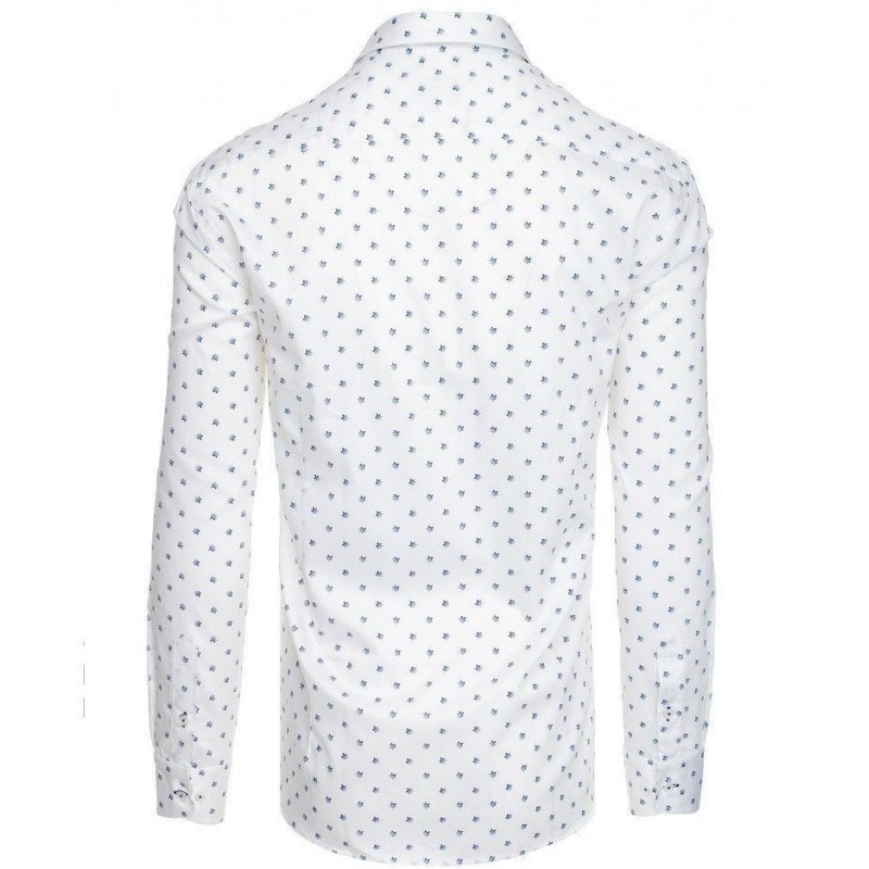 Biela košeľa so vzorom pre pánov DX1950
