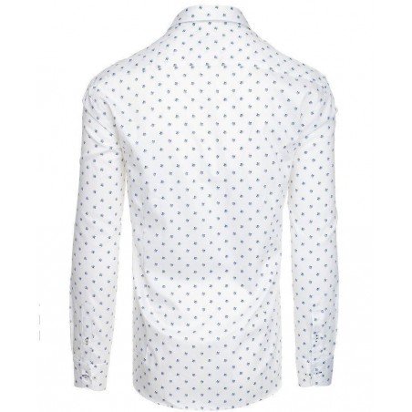 Biela košeľa so vzorom pre pánov DX1950