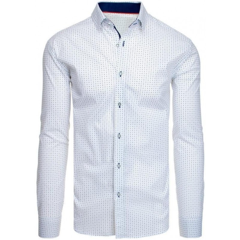 Vzorovaná pánska biela košeľa DX1951