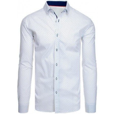 Vzorovaná pánska biela košeľa DX1951
