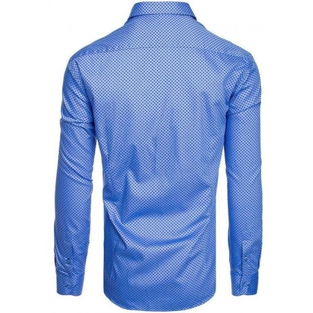 Modrá pánska košeľa so vzorom DX1952