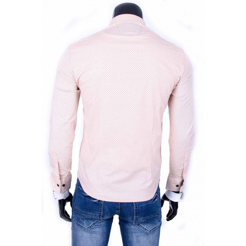 Pánska košeľa so vzorom (dq0006) - bledooranžová