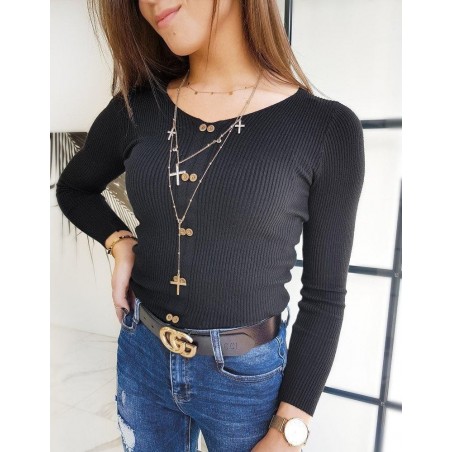 Dámsky čierny sveter PIKENO MY0790