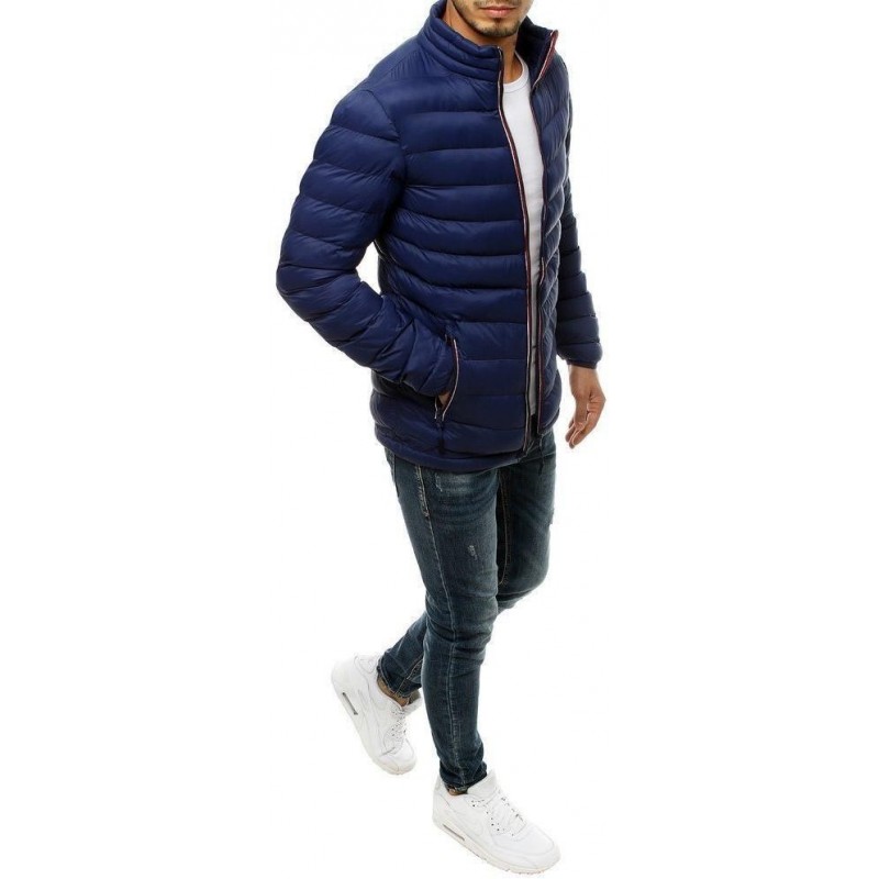 Prešívaná prechodná pánska tmavomodrá bunda TX3487