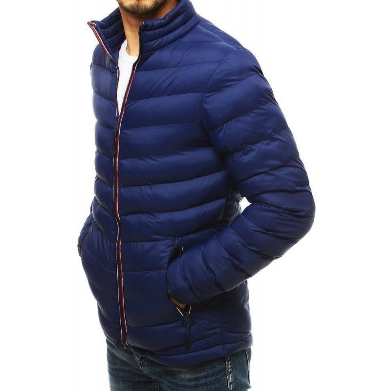 Prešívaná prechodná pánska tmavomodrá bunda TX3487