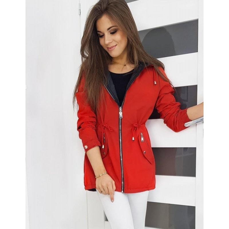 Červená obojstranná dámska parka SILLA TY1203