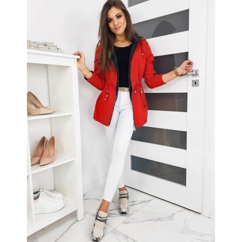 Červená obojstranná dámska parka SILLA TY1203