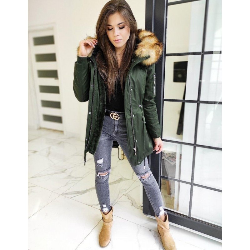 Dámska parka COTOFINO 2v1 TY1436 - zelená