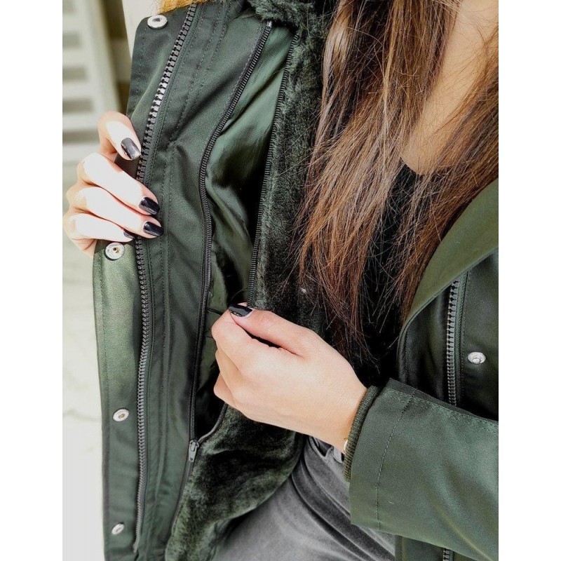 Dámska parka COTOFINO 2v1 TY1436 - zelená