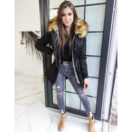 Dámska čierna parka 3v1 VELLA TY1452