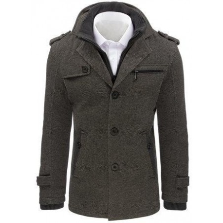 Pánsky kabát  (cx0383) - sivý veľ. XL