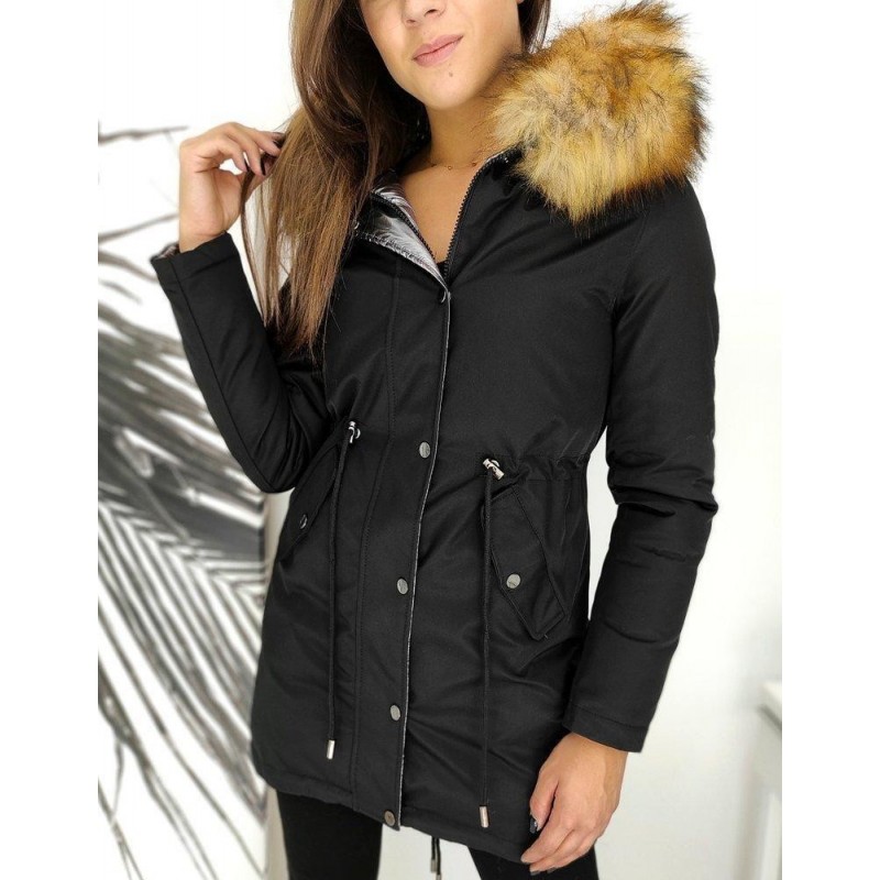 Dvojstranná dámska parka RENEVI 2v1 TY1467 - čierna