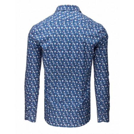 Pánska vzorovaná košeľa (dx1644) - modrá