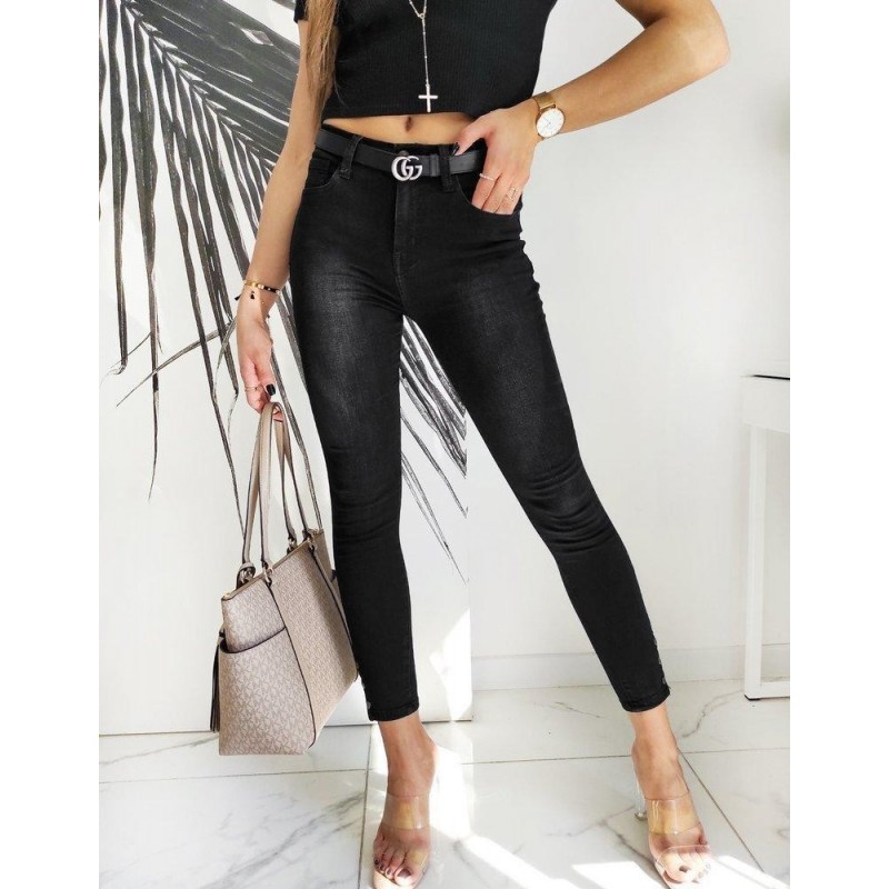 Dámske čierne rifle Skinny Fit YORKE UY0590