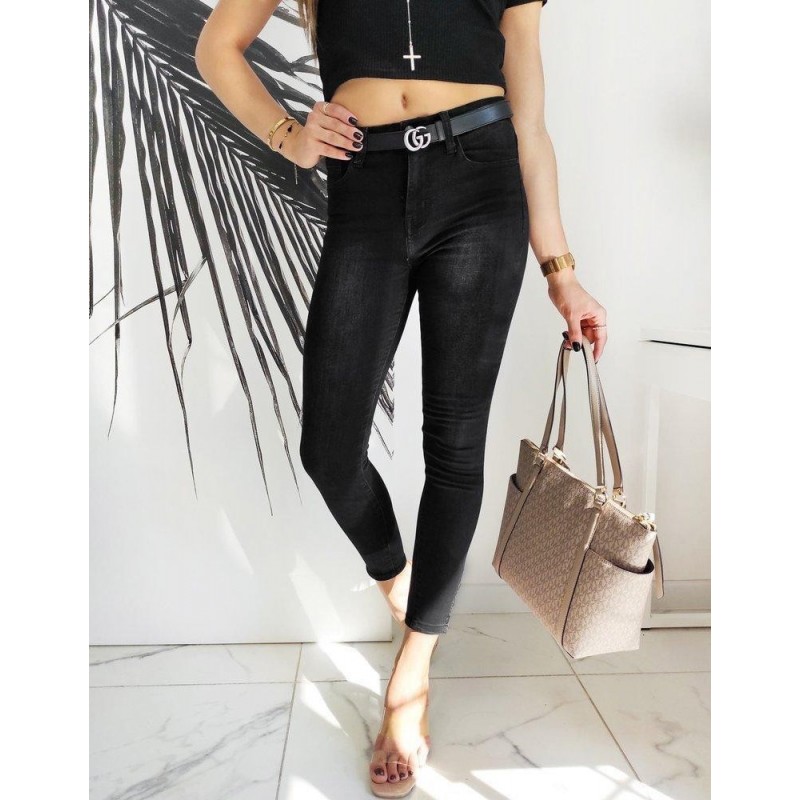 Dámske čierne rifle Skinny Fit YORKE UY0590