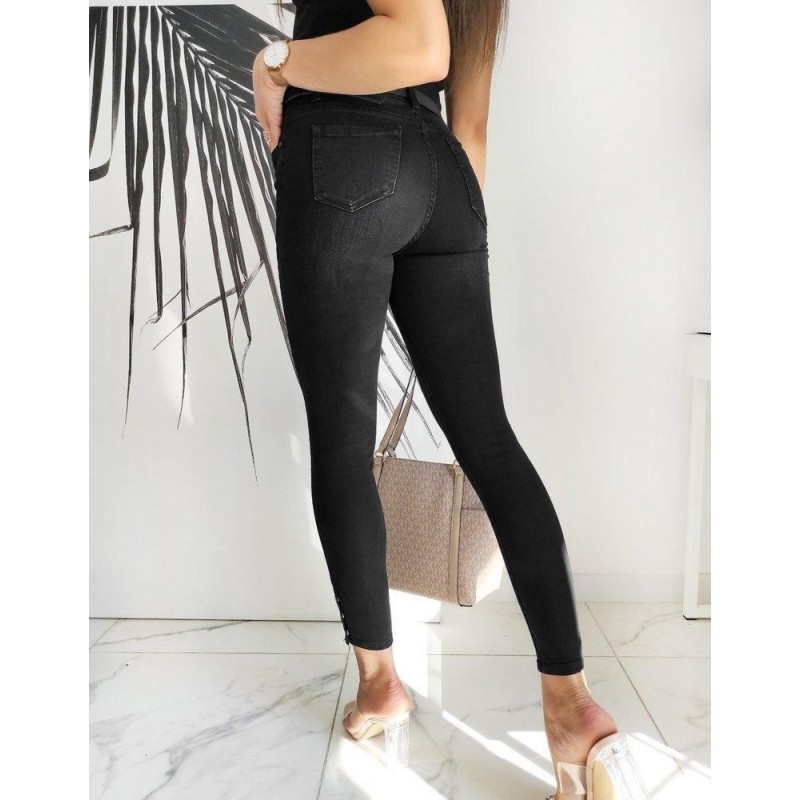 Dámske čierne rifle Skinny Fit YORKE UY0590