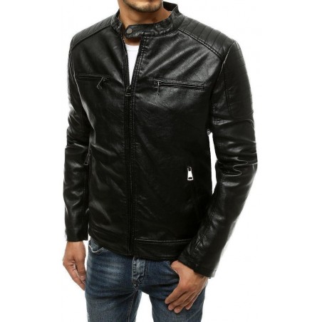 Čierna kožená bunda pre pánov TX3510