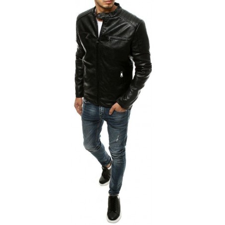Čierna kožená bunda pre pánov TX3510