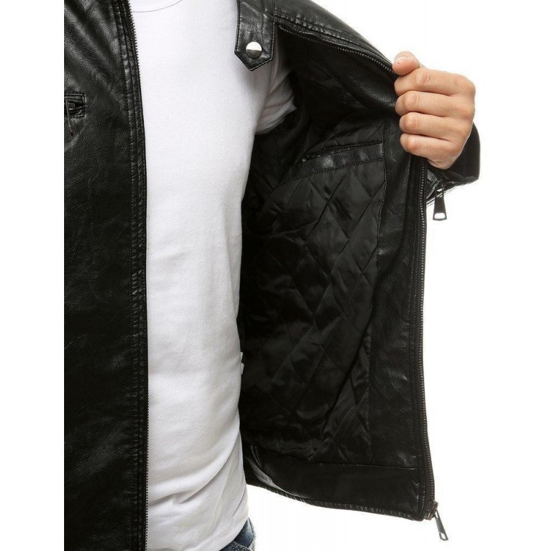 Čierna kožená bunda pre pánov TX3510