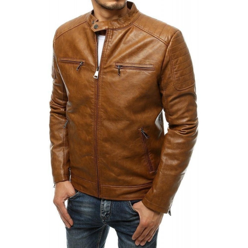 Kamelová kožená bunda pre pánov TX3511