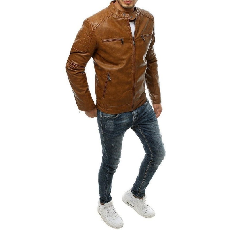 Kamelová kožená bunda pre pánov TX3511