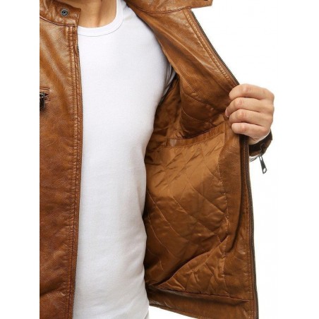 Kamelová kožená bunda pre pánov TX3511
