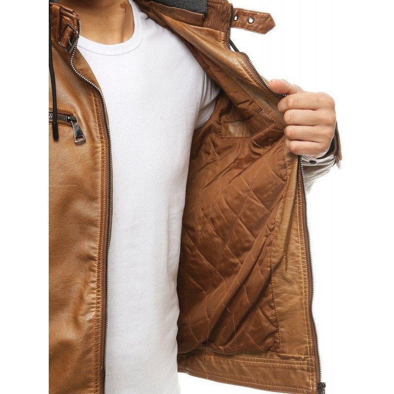 Pánska kožená kamelová bunda TX3513