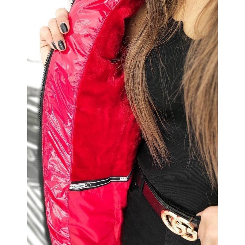 Dámska červená prešívaná bunda BUENO TY1543