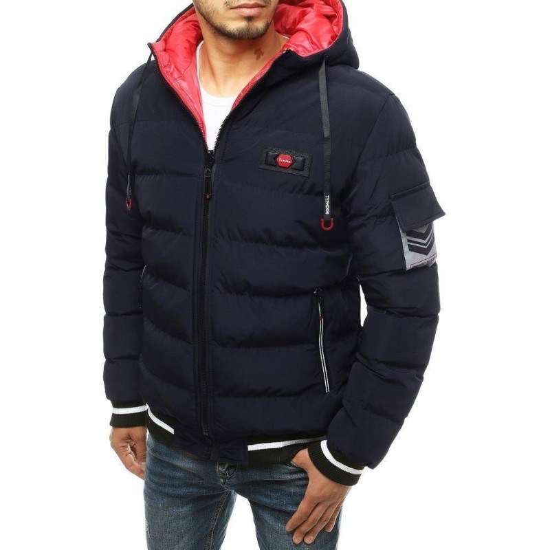 Dvojstranná zimná pánska bunda TX3525 - tmavomodrá