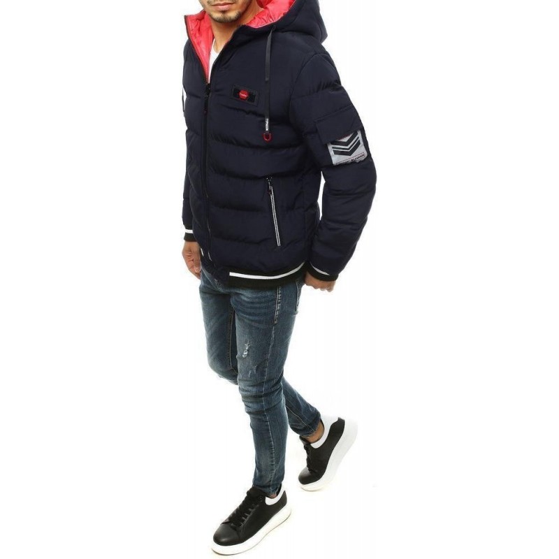 Dvojstranná zimná pánska bunda TX3525 - tmavomodrá