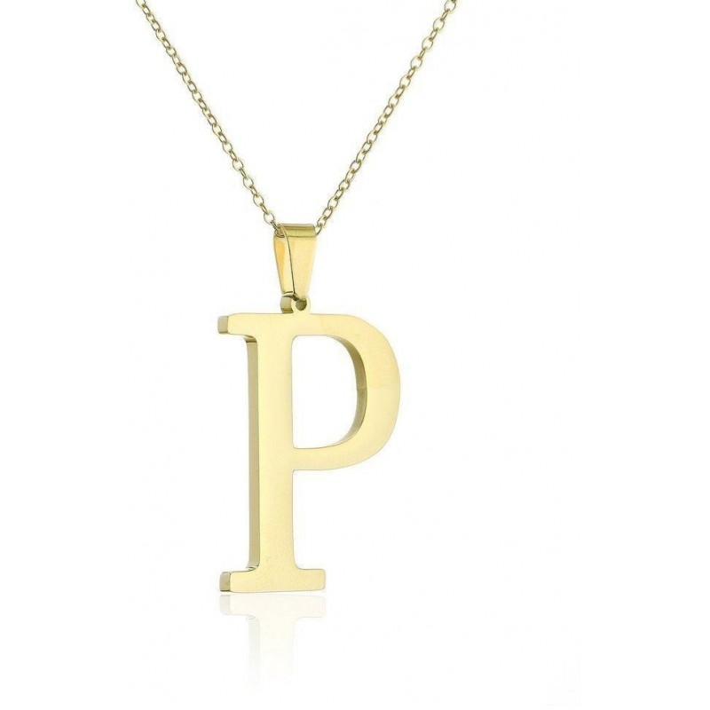 Dámsky náhrdelník s písmenkom "P" IY0050 - zlatý