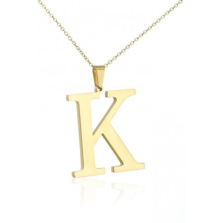 Zlatý dámsky náhrdelník s písmenkom "K" IY0051