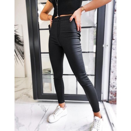 Čierny dámske voskované nohavice Skinny Fit LEGAL UY0597