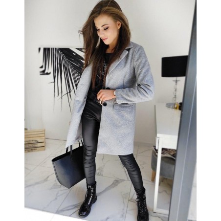 Svetlosivý dámsky jednoradový kabát DIVA NY0389