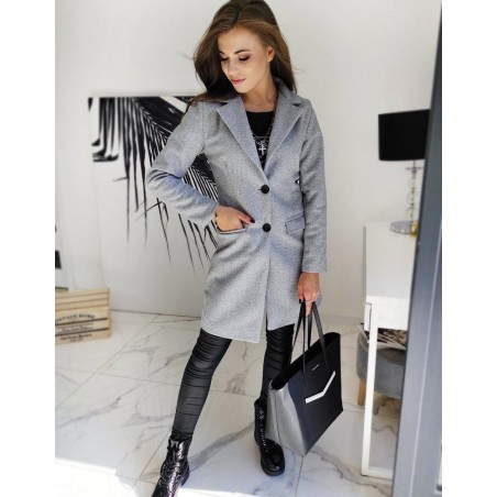 Svetlosivý dámsky jednoradový kabát DIVA NY0389