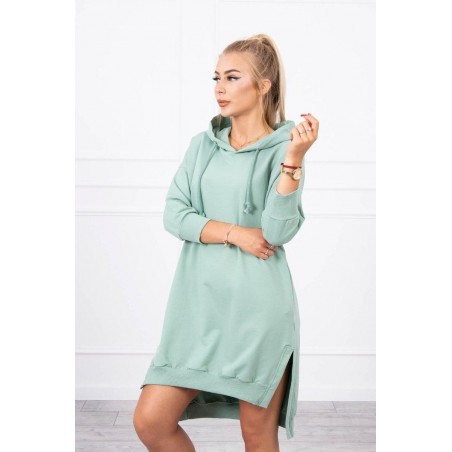 Šaty s kapucňou pre dámy 9078 - tmavomätové